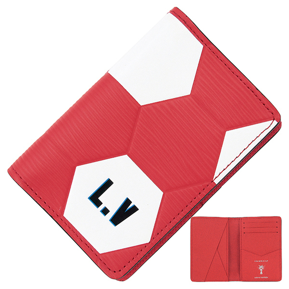 Louis Vuitton Card Case Bifold Depoche FIFA World Cup Epi Red - Picture 1 of 11